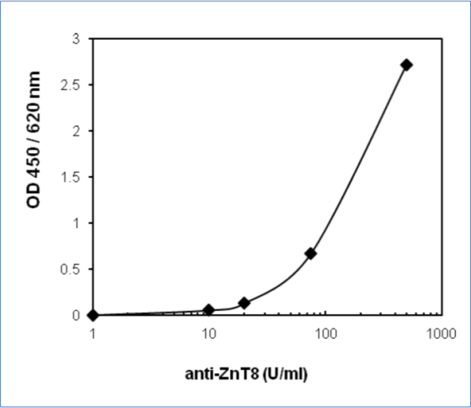 Anti-ZnT8 ELISA Standard curve